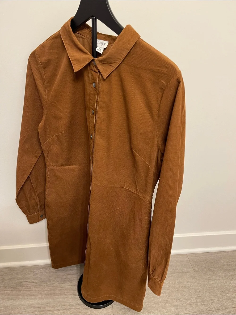 J. Crew Corduroy Button-Front Dress in Chestnut Brown Size 14